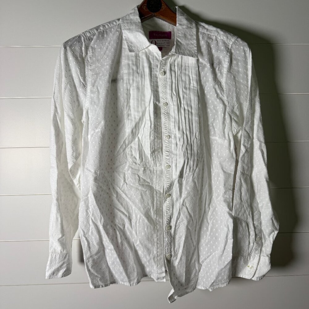 Talbots "The Oprah Magazine Collection" White Tuxedo Long Sleeve Sz 14